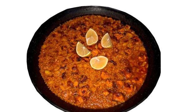 Arroz con pulpo sin paellera