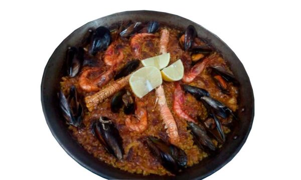 Paella de marisco sin paellera