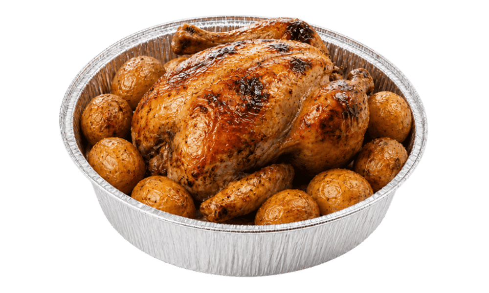 PROMO: Pollo entero con patatas asadas (ración completa) en oferta