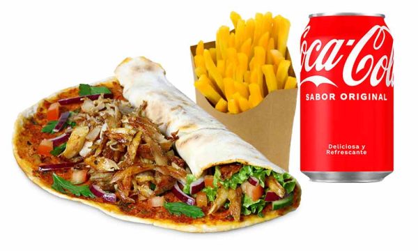 Menú: Pizza Turca Lahmacun + patatas + bebida